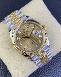 Rolex Datejust 126233 Replica 36mm Gold Palm Motif Dial05