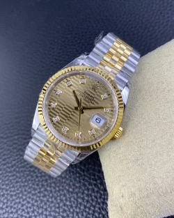 Rolex Datejust 126233 Replica 36mm Gold Palm Motif Dial07