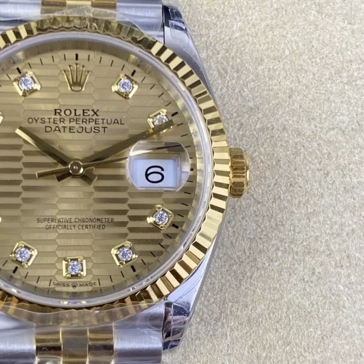 Rolex Datejust 126233 Replica 36mm Gold Palm Motif Dial
