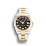 Rolex Datejust 178343 Replica Black Dial Diamond Bezel 31mm