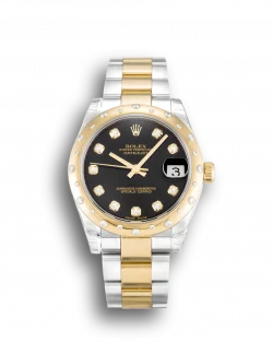 Rolex Datejust 178343 Replica Black Dial Diamond Bezel 31mm
