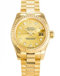 Rolex Datejust 179178 Replica Gold Dial