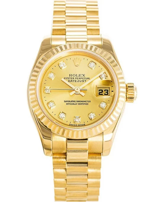 Rolex Datejust 179178 Replica Gold Dial