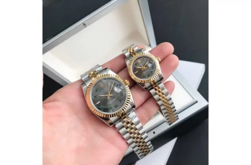 Rolex Datejust RG/SS Replica 36/28mm Jub Grey/Rmn