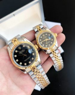 Rolex Datejust RGSS36/28 – Black Dial with Diamond Markers