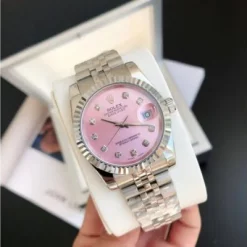 Rolex Datejust SS3628 – Pink Dial with Diamond Markers