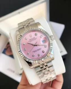 Rolex Datejust SS3628 – Pink Dial with Diamond Markers