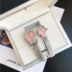 Rolex Datejust SS36/28 – Pink Dial with Diamond Markers