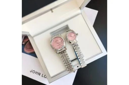 Rolex Datejust SS36/28 – Pink Dial with Diamond Markers