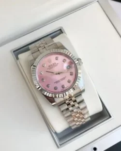 Rolex Datejust SS3628 – Pink Dial with Diamond Markers