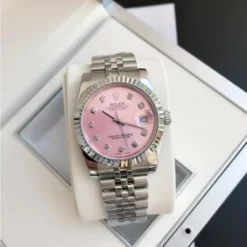 Rolex Datejust SS3628 – Pink Dial with Diamond Markers