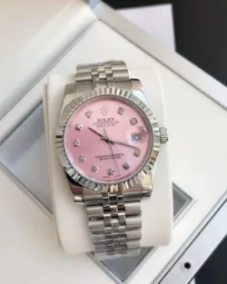 Rolex Datejust SS3628 – Pink Dial with Diamond Markers