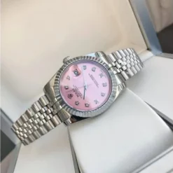 Rolex Datejust SS3628 – Pink Dial with Diamond Markers