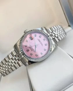 Rolex Datejust SS3628 – Pink Dial with Diamond Markers