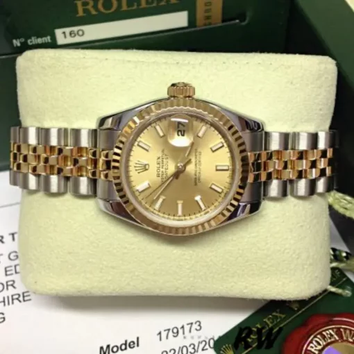 Rolex Lady-Datejust 179173-2 Replica 26mm Champagne Dial