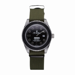 Rolex Submariner 621990 Replica 41mm Black Dial Olive Strap