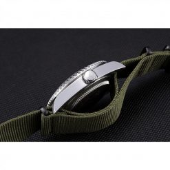 Rolex Submariner 621990 Replica 41mm Black Dial Olive Strap