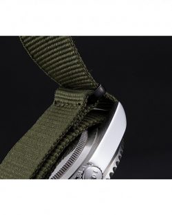 Rolex Submariner 621990 Replica 41mm Black Dial Olive Strap