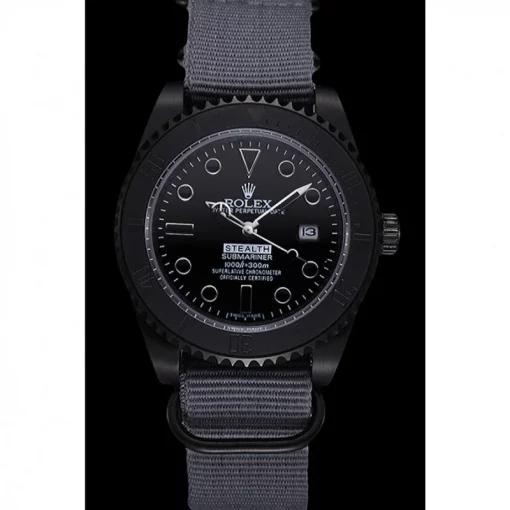 Rolex Submariner 621996 Replica Black Dial Nylon Strap