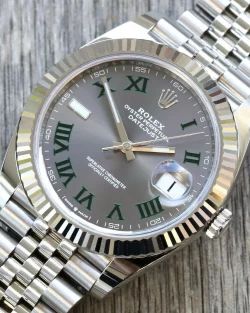 Rolex Datejust 126334 Superclone Rhodium Dial 41mm “Wimbledon” Flutted / Jubilee