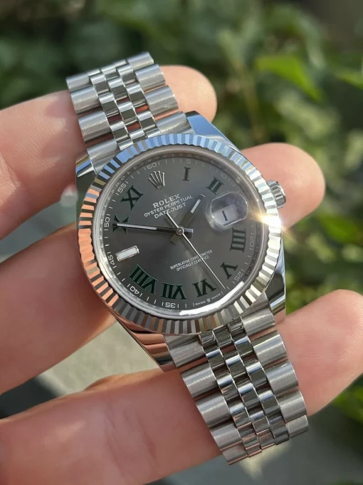 Rolex Datejust 126334 Superclone Rhodium Dial 41mm “Wimbledon” Flutted / Jubilee