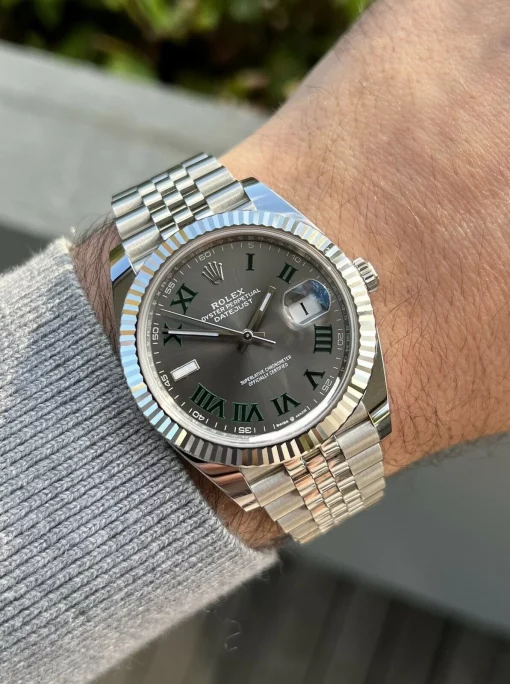 Rolex Datejust 126334 Superclone Rhodium Dial 41mm “Wimbledon” Flutted / Jubilee