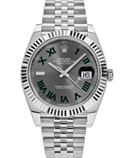 Rolex Datejust 126334 Superclone Rhodium Dial 41mm “Wimbledon” Flutted / Jubilee