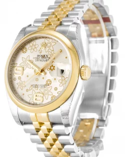 Rolex Datejust 116203 Silver Floral Dial