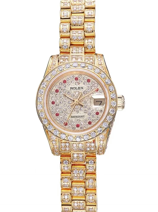 Rolex Datejust 622024 White Dial Diamond Gold 26mm