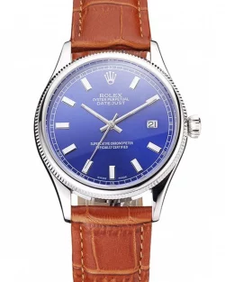 Rolex Datejust REP016817 Blue Dial Brown Leather 38mm