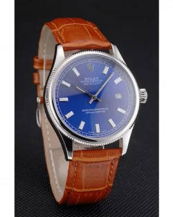Rolex Datejust REP016817 Blue Dial Brown Leather 38mm