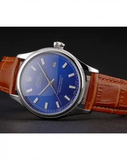 Rolex Datejust REP016817 Blue Dial Brown Leather 38mm