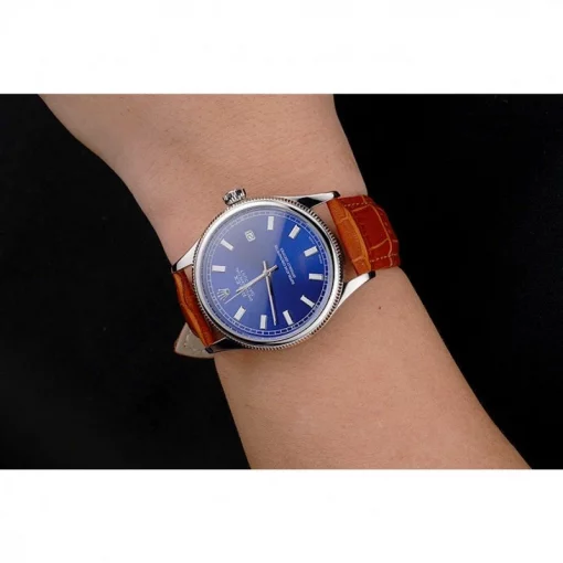 Rolex Datejust REP016817 Blue Dial Brown Leather 38mm
