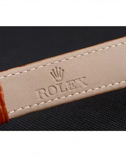 Rolex Datejust REP016818 Gold Dial Brown Leather 38mm