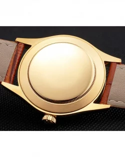 Rolex Datejust REP016818 Gold Dial Brown Leather 38mm