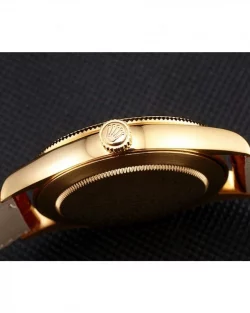 Rolex Datejust REP016818 Gold Dial Brown Leather 38mm