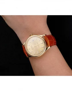 Rolex Datejust REP016818 Gold Dial Brown Leather 38mm