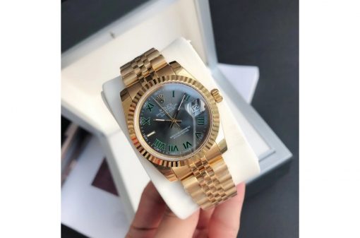 Rolex Datejust Rose Gold Grey Dial Roman Markers