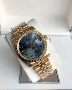 Rolex Datejust Rose Gold Grey Dial Roman Markers