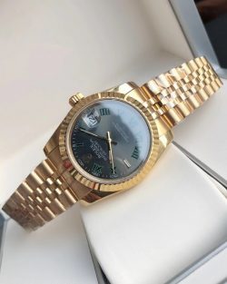 Rolex Datejust Rose Gold Grey Dial Roman Markers