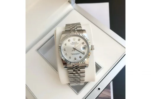 Rolex Datejust Silver Dial Diamond Markers