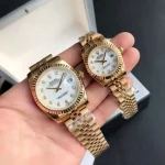 Rolex Datejust White Dial Diamond Markers Rose Gold