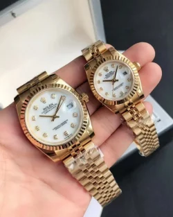Rolex Datejust White Dial Diamond Markers Rose Gold