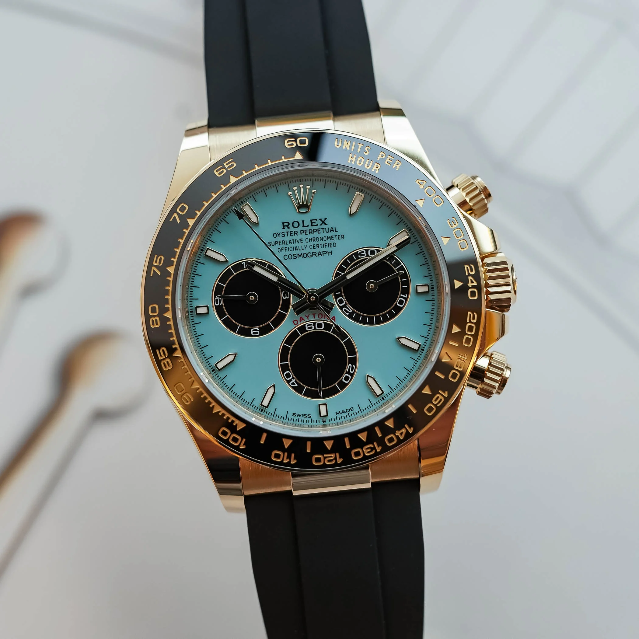 Rolex Daytona Yellow Gold with Turquoise Blue Lacquer Dial 126518LN Carlos Alcaraz Winner Roland Garros 2025 1