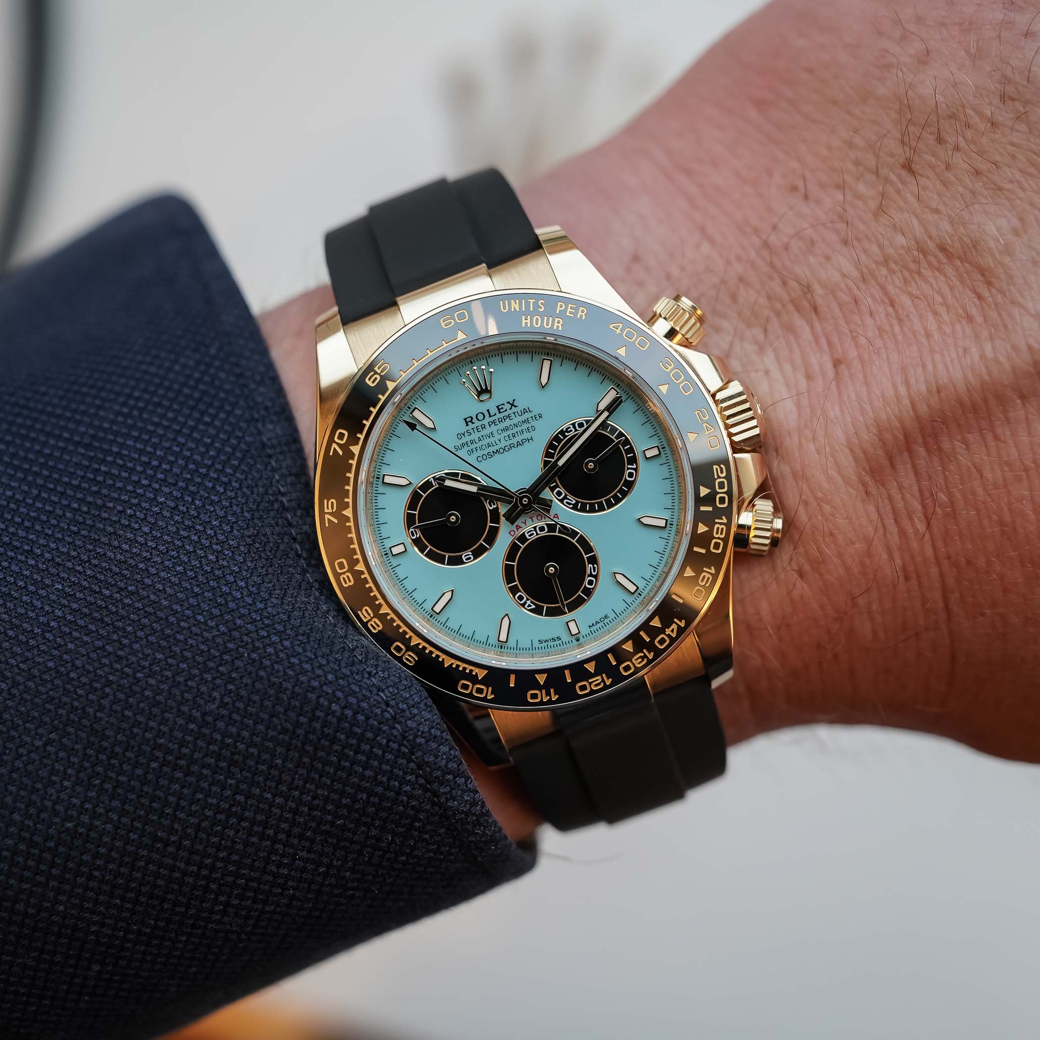 Rolex Daytona Yellow Gold with Turquoise Blue Lacquer Dial 126518LN Carlos Alcaraz Winner Roland Garros 2025 2