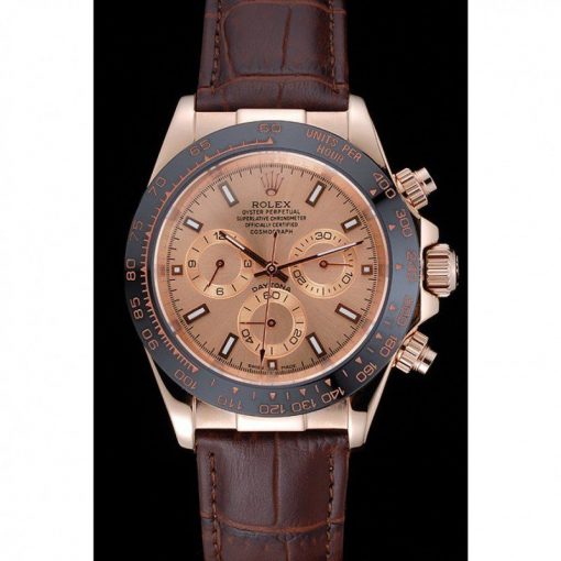 Rolex Daytona 1454243 Brown Dial Rose Gold Case Brown Leather Bracelet 39mm