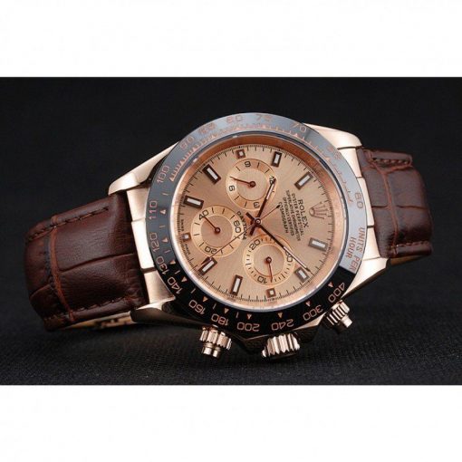Rolex Daytona 1454243 Brown Dial Rose Gold Case Brown Leather Bracelet 39mm