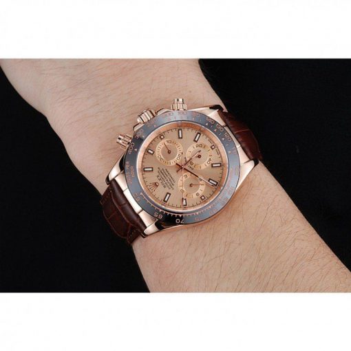 Rolex Daytona 1454243 Brown Dial Rose Gold Case Brown Leather Bracelet 39mm