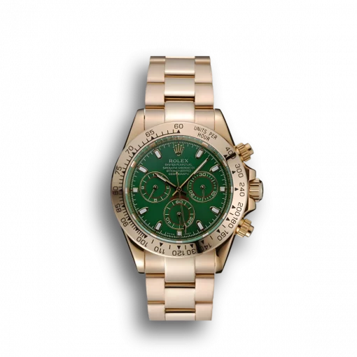Rolex Daytona 1454244 Green Dial Rose Gold Case And Bracelet 39mm