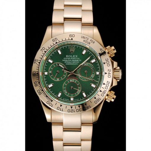 Rolex Daytona 1454244 Green Dial Rose Gold Case And Bracelet 39mm